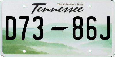 TN license plate D7386J