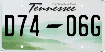 TN license plate D7406G