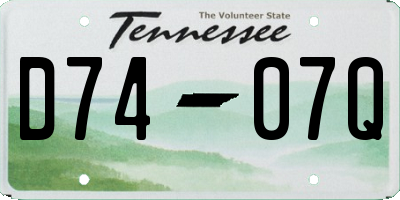 TN license plate D7407Q