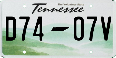 TN license plate D7407V