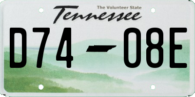 TN license plate D7408E