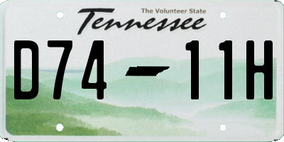 TN license plate D7411H