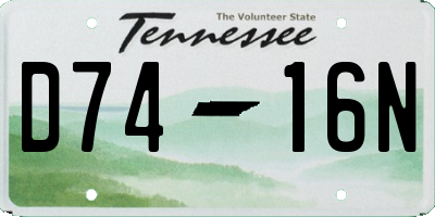 TN license plate D7416N