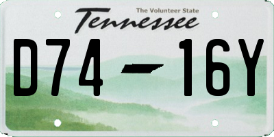 TN license plate D7416Y