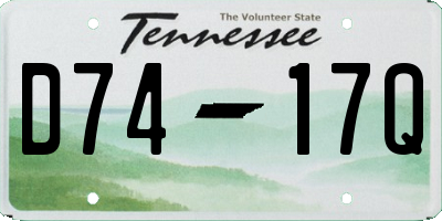 TN license plate D7417Q
