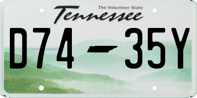 TN license plate D7435Y