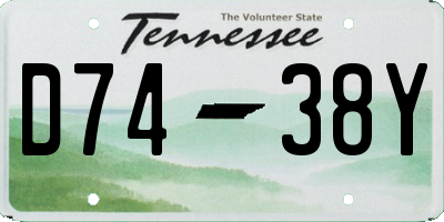 TN license plate D7438Y
