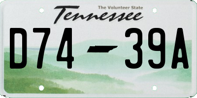 TN license plate D7439A