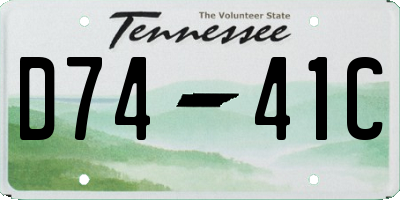 TN license plate D7441C