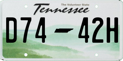 TN license plate D7442H