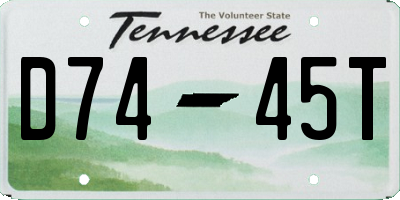 TN license plate D7445T