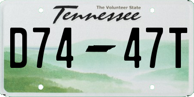 TN license plate D7447T