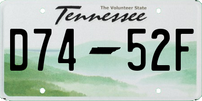 TN license plate D7452F
