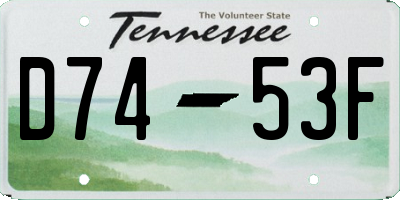 TN license plate D7453F