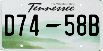 TN license plate D7458B