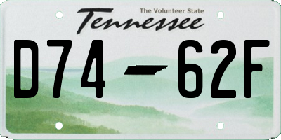 TN license plate D7462F
