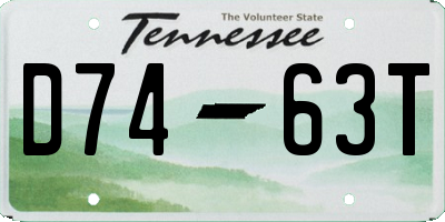 TN license plate D7463T