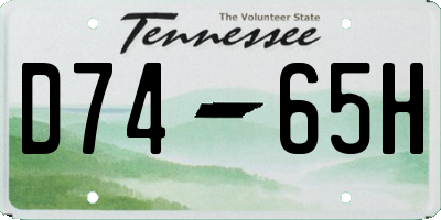 TN license plate D7465H