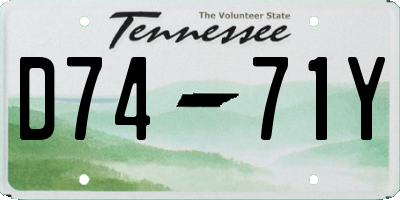 TN license plate D7471Y