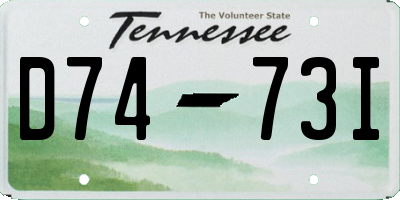 TN license plate D7473I