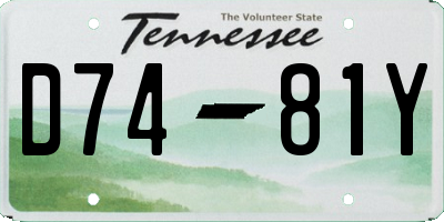 TN license plate D7481Y