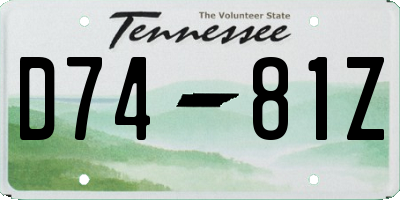 TN license plate D7481Z