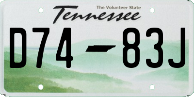 TN license plate D7483J