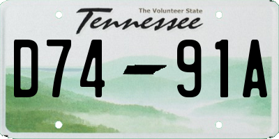 TN license plate D7491A