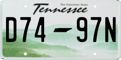 TN license plate D7497N