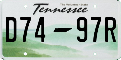 TN license plate D7497R