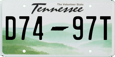TN license plate D7497T