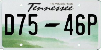 TN license plate D7546P