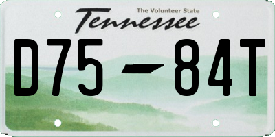 TN license plate D7584T