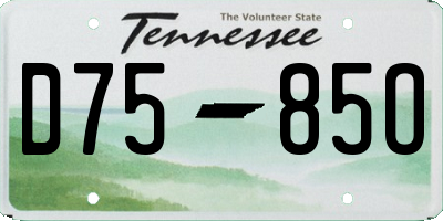 TN license plate D7585O