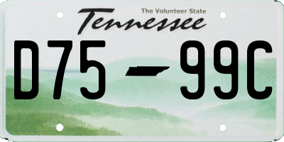 TN license plate D7599C