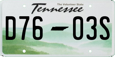 TN license plate D7603S