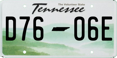TN license plate D7606E