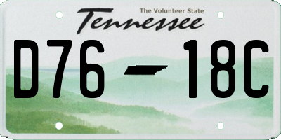 TN license plate D7618C