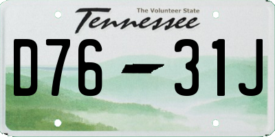 TN license plate D7631J