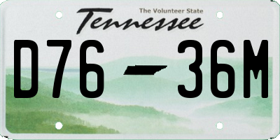 TN license plate D7636M