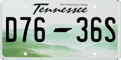 TN license plate D7636S