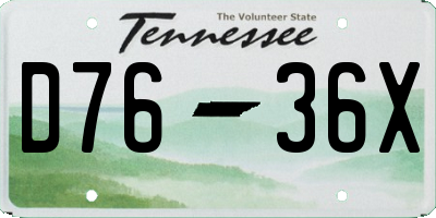 TN license plate D7636X