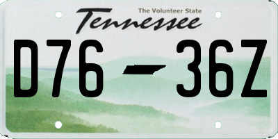 TN license plate D7636Z