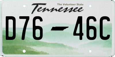 TN license plate D7646C