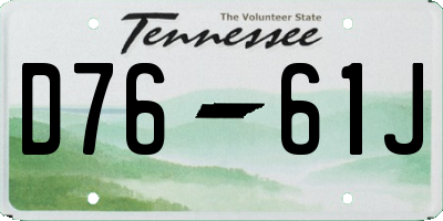 TN license plate D7661J