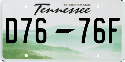 TN license plate D7676F