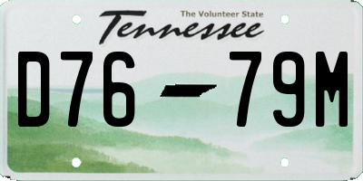 TN license plate D7679M