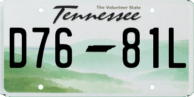 TN license plate D7681L