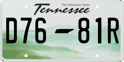 TN license plate D7681R