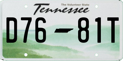 TN license plate D7681T
